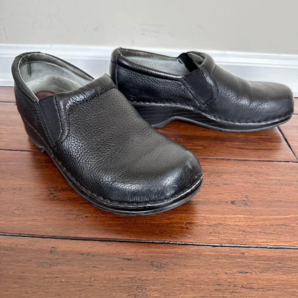 KLOGS Leather Mules Clogs Shoes Womens 9.5 Black Slip Resistant Comfort Nurse